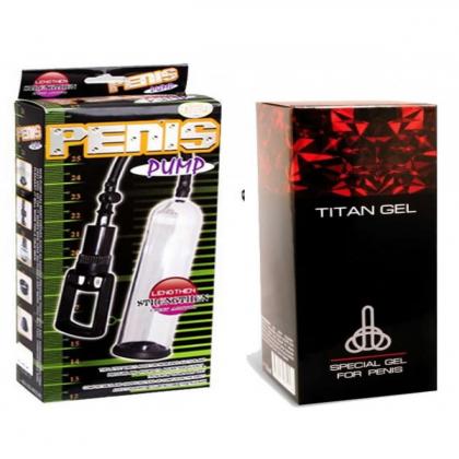 Penis Büyütücü Pompa ve Titan Jel Büyütücü Seti